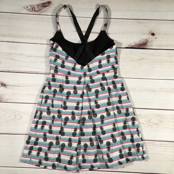 ZARA Pineapple Print Dress Size Large - Picture 3 of 8